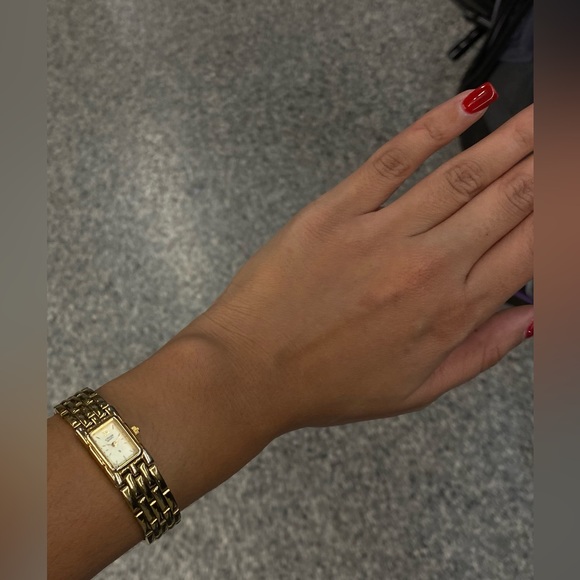 SOLDLadies CITIZEN 18k Gold Plate MOP Mother of Pearl Dial Watch 5421-S27239-HSB - Picture 1 of 4